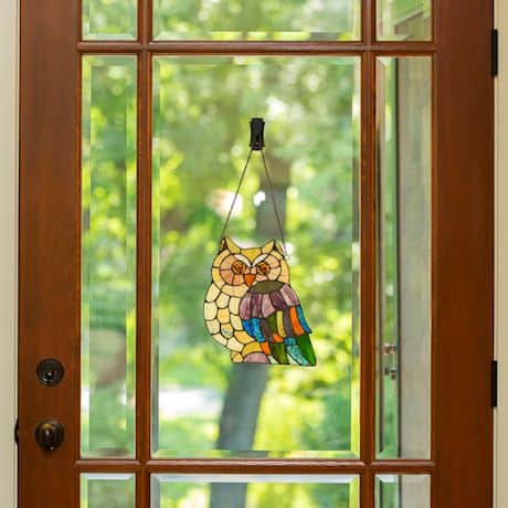 Stained Glass Owl Window Panel
