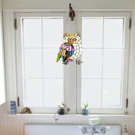 Stained Glass Owl Window Panel