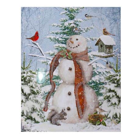 Lighted Bright Season Snowman Canvas