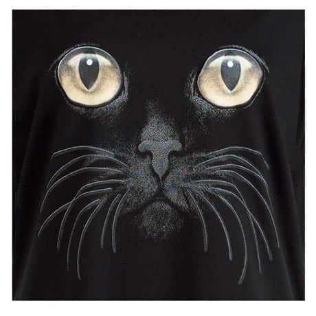 Cat Eyes Black Long Sleeve T Shirt