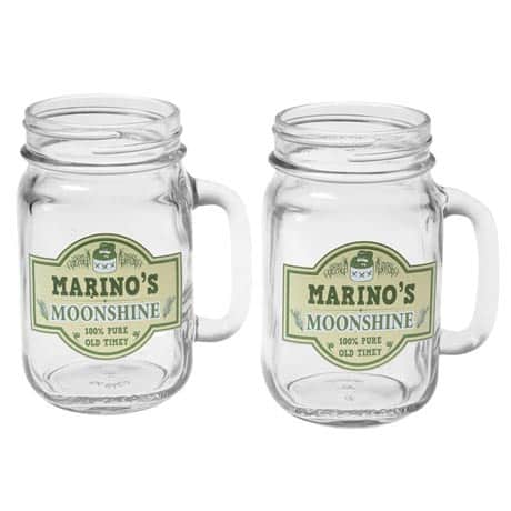 Personalized Moonshine Mason Jars Set of 2 Glasses