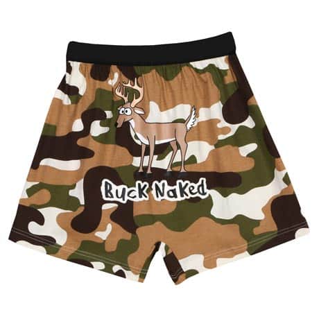 Buck Naked Camouflage Funny Boxers with Deer in Cotton with Elastic Waist