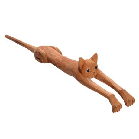 Set of 2 Cat Shaped Back Scratchers Hand-Carved From Basswood
