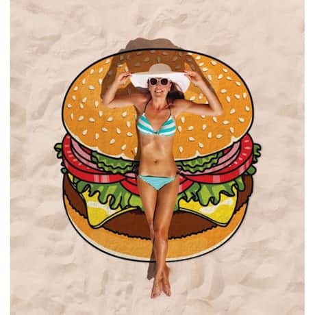Round Beach Towel - Hamburger