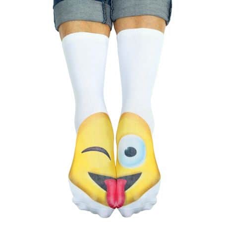 Emojicon Crew Socks- Wink