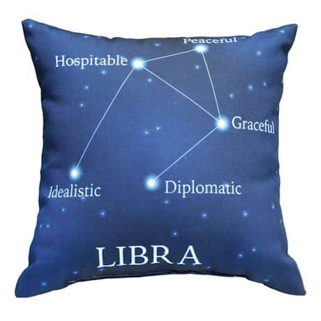 Horoscope Navy Blue Decorative Throw Pillow