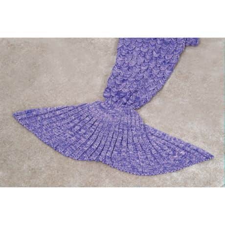 Knit Mermaid Tail Knit Blanket - Purple
