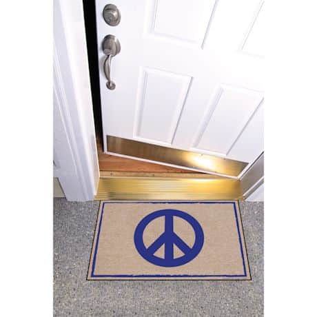 High Cotton Front Door Welcome Mats - Peace Sign Symbol