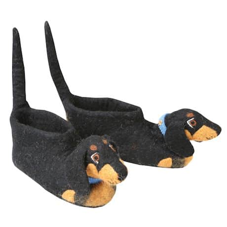 Wool & Felt Pet Slippers - Dachshund Dog