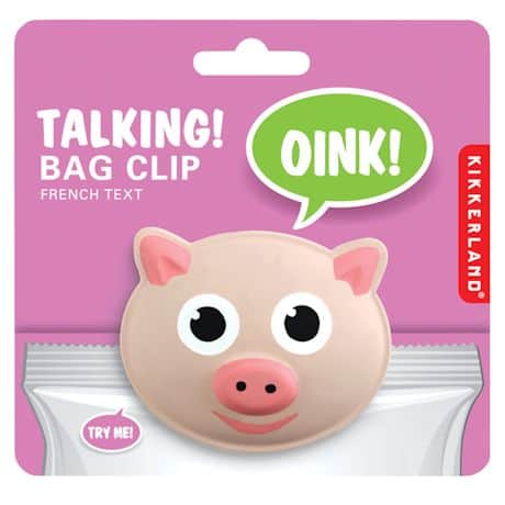 Talking Pig Bag Clips - Set of 3 Chip Clips - Oink when Opened