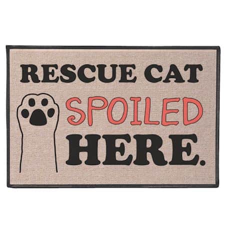Rescued Cat Spoiled Here Doormat
