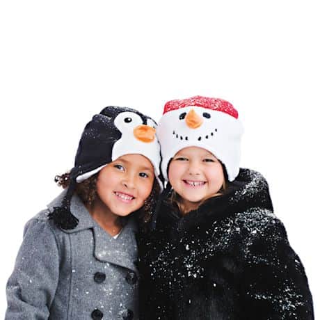 Reversible Kids Animal Winter Hats - 2 Hats in 1