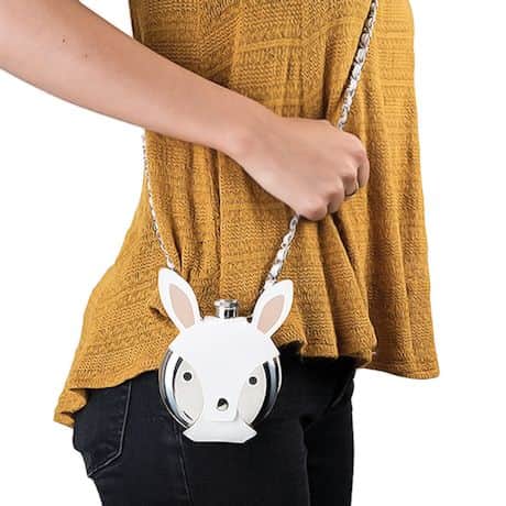Wearable Animal Flask - Faux Leather Crossbody Strap & Cover with 5 oz. Stainless Steel Flask