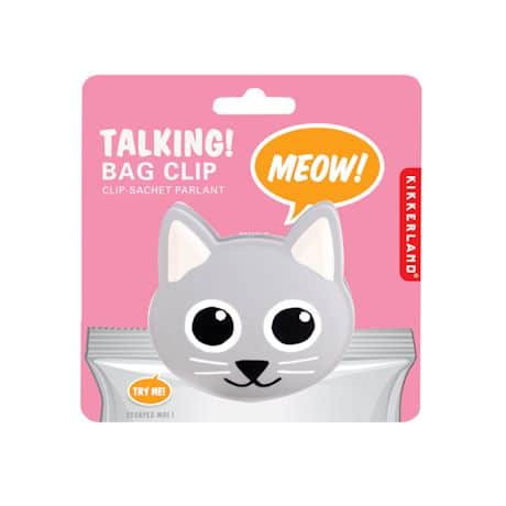 Set Of 3 Meowing Cat Bag Clips