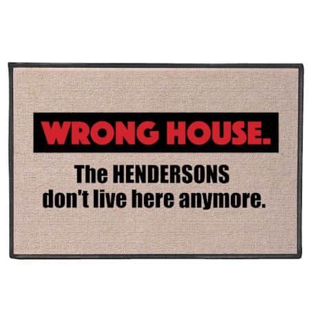 Personalized Wrong House Doormat