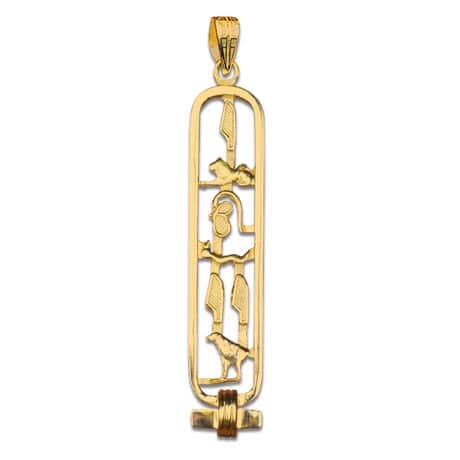 Personalized Egyptian Cartouche - 18K Gold Pendant Only