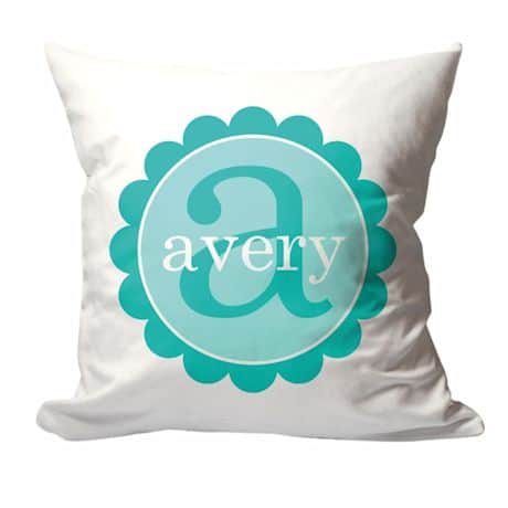 Personalized Scalloped Name And Initial Pillow