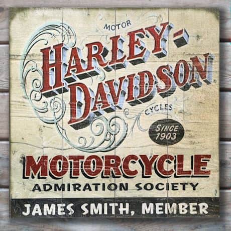 Personalized Harley-Davidson&#174; Motorcycle "Admiration Society" Wood Wall Art