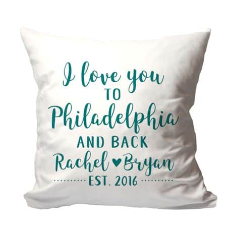 Personalized "I Love You to {Location} and Back" PIllow