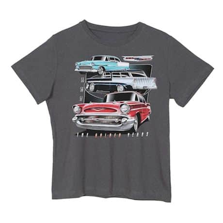 Tri-Five 55, 56, 57 Chevy Car Shirt - Short Sleeve - Charcoal Gray