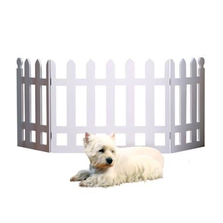 White Picket Fence Folding Pet Gate - 19" High X 42" Long