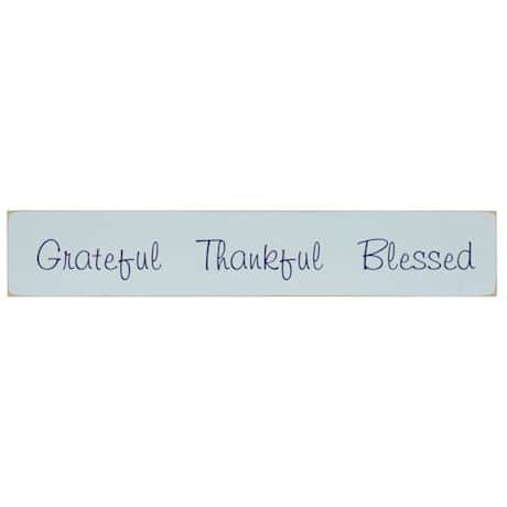 "Grateful Thankful Blessed" Wood Plaque