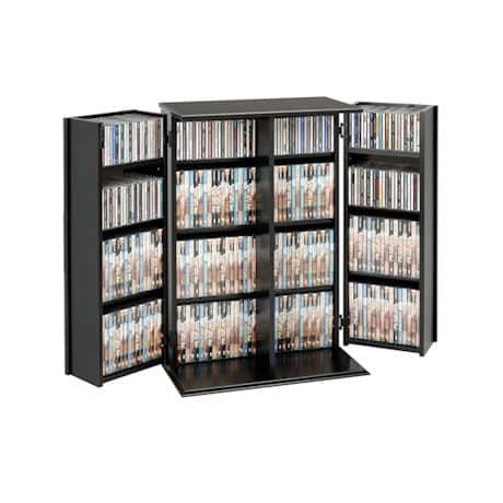 Locking Media Storage Cabinet with Shaker Doors