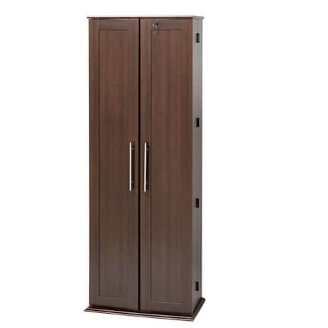 Grande Locking Media Storage Cabinet with Shaker Doors - Espresso