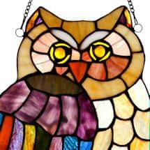 Alternate image Stained Glass Owl Window Panel