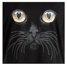 Alternate image Cat Eyes Black Long Sleeve T Shirt