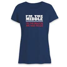 Alternate image I&#39;m The Middle Navy T-Shirt or Sweatshirt