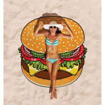 Alternate image Round Beach Towel - Hamburger