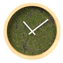 Alternate image Green Grassy Wall Clock With Wooden Frame