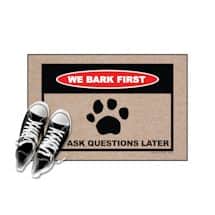 Alternate image High Cotton Front Door Welcome Mats - We Bark First and Ask Questions Later