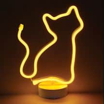 Alternate image Led Light Yellow Cat Neon-Style Lamp