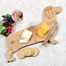 Alternate image Dachshund Dog Shaped Cutting Board - Wooden Cheese Platter - 11.5" x 21.5"