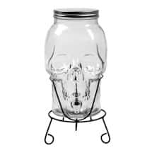 Alternate image Skull Shaped Glass Beverage Dispenser - 5 Liter Capacity