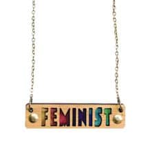 Alternate image Feminist Bamboo Bar Necklace
