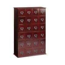 Library Style CD Storage Cabinet with 24 Drawers, cherry oak - Holds 288 CDs