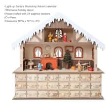 Alternate image Lighted Santa's Workshop Wooden Advent Calendar
