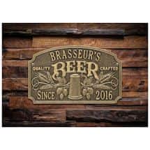 Alternate image Personalized Quality Craft Beer Plaque, Antique Brass