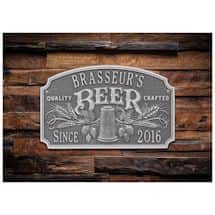 Personalized Quality Craft Beer Plaque, Pewter/Silver