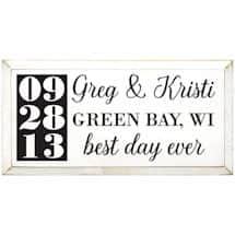 Alternate image Personalized "Best Day Ever" Wood Wall Art - Horizontal