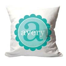 Alternate image Personalized Scalloped Name And Initial Pillow