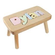 Alternate image Personalized Children's Wooden Puzzle Step Stool - 1-5 Letters