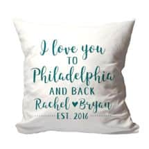 Alternate image Personalized "I Love You to {Location} and Back" PIllow