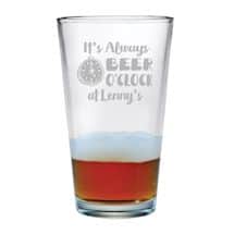 Personalized Beer O'Clock Single Pint Glass