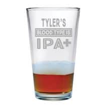 Personalized IPA Blood Type Single Pint Glass