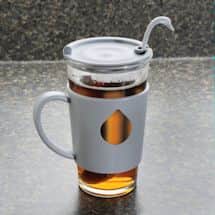 Alternate image Swan Mug and Spoon - Glass Cup and Silicone Handle - Grey - 16 Ounce