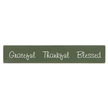 Alternate image "Grateful Thankful Blessed" Wood Plaque